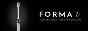 A black and white image of the logo for form.